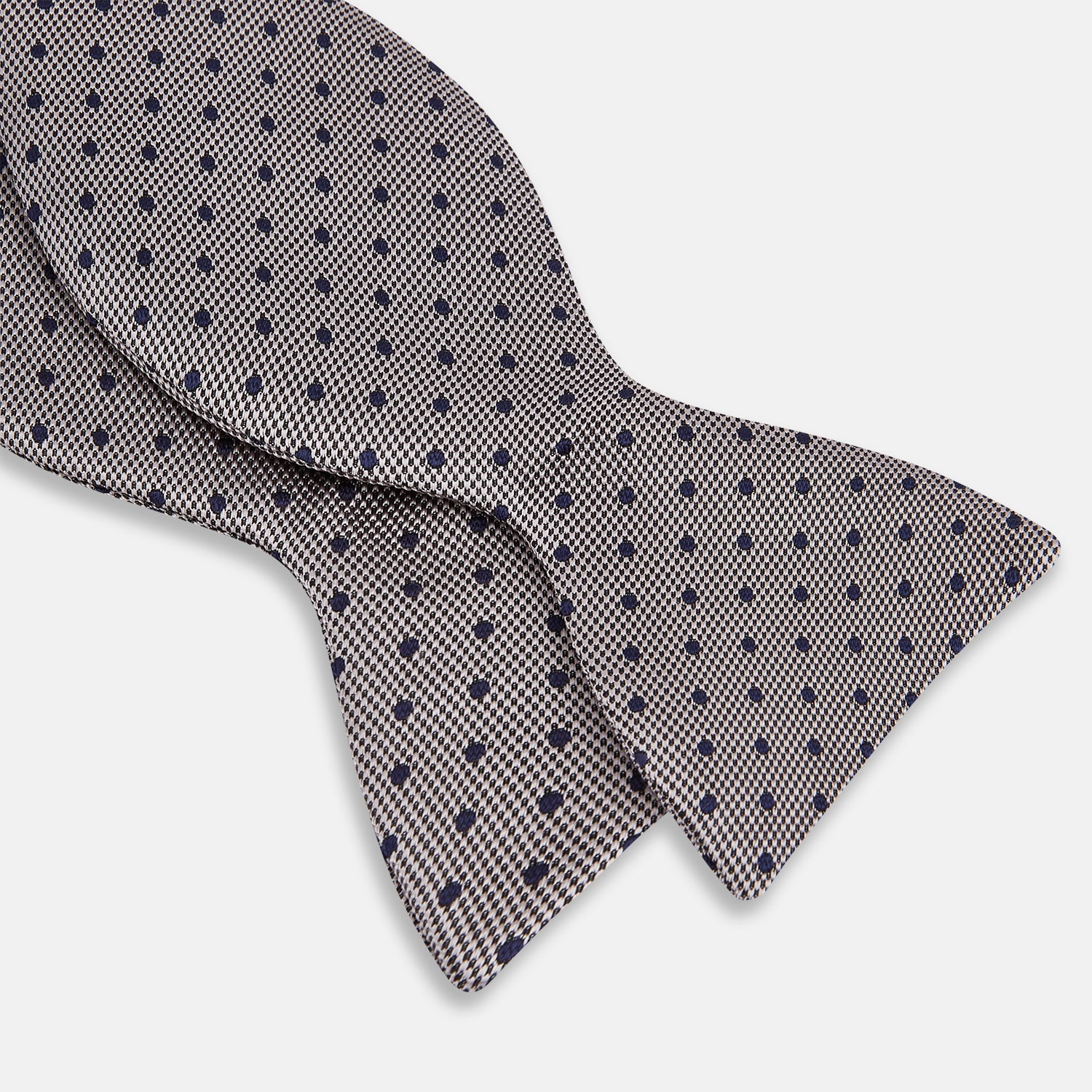 Image 2 of product Navy and Silver Micro Dot Silk Bow Tie