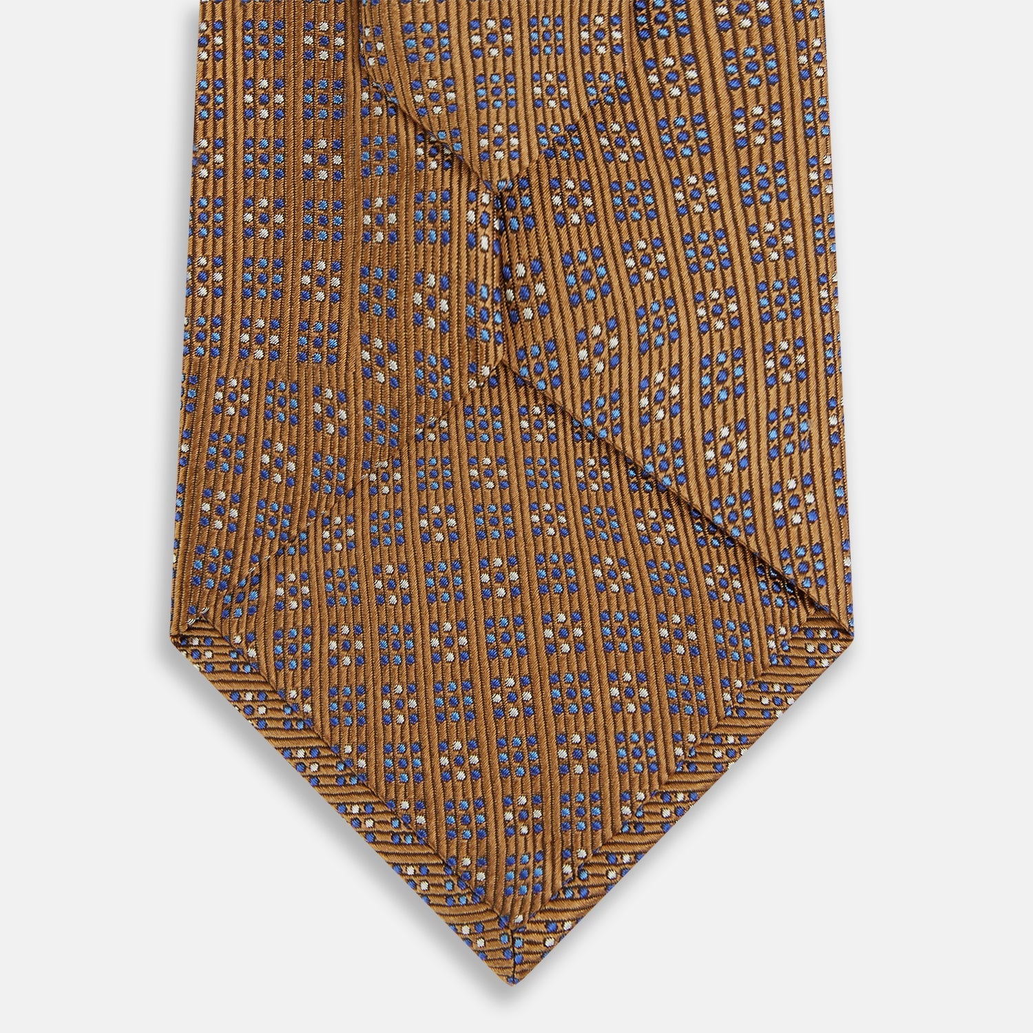 Image 3 of product Tan and Blue Multi Dot Silk Tie