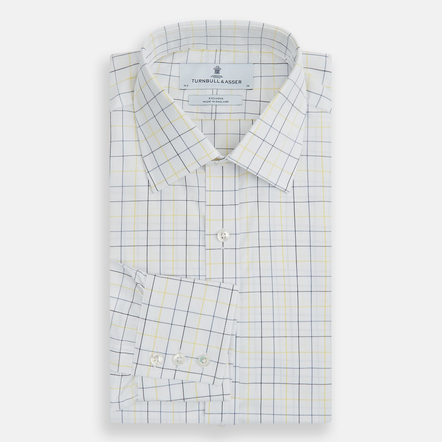 Image 5 of product Yellow and Blue Grid Check Mayfair Shirt