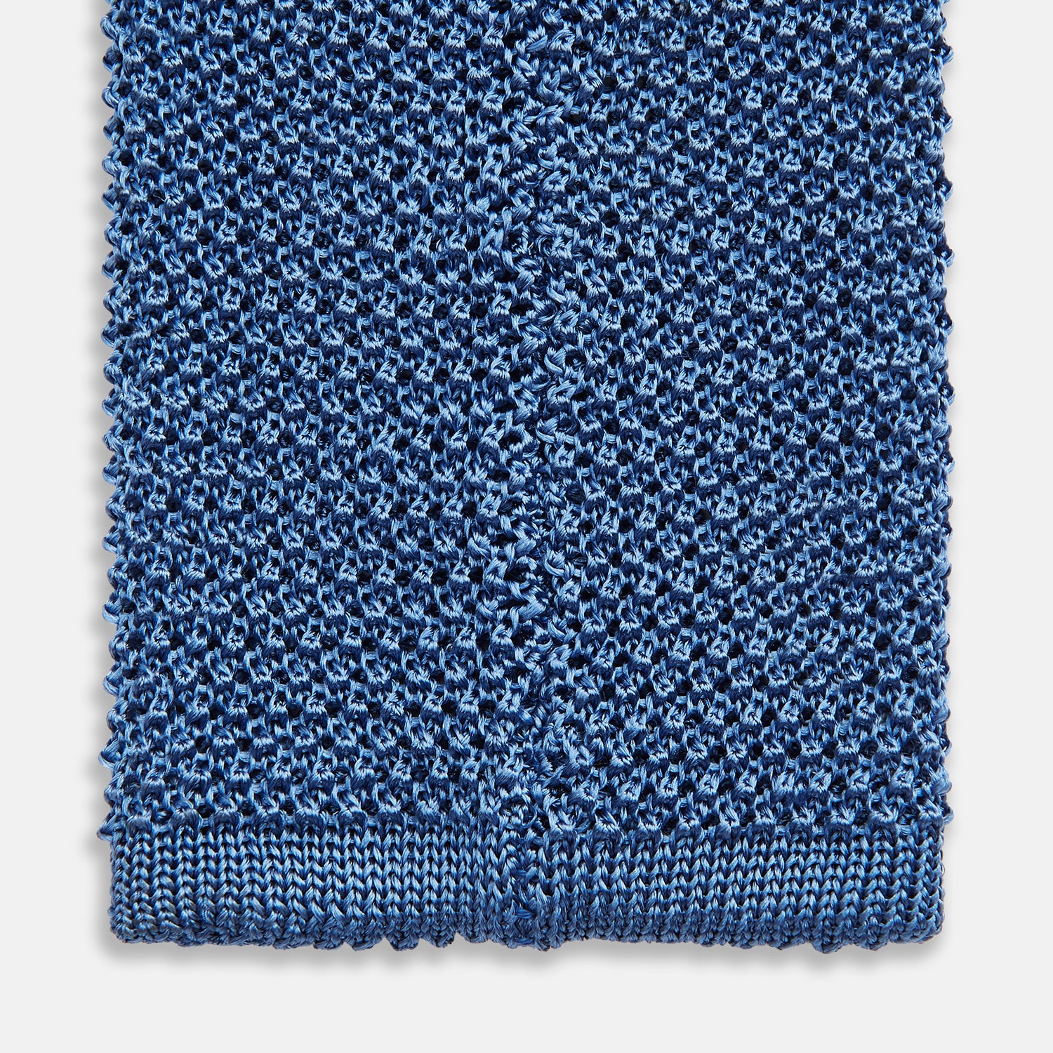Image 4 of product KNITTED MID BLUE SILK PLAIN TIE