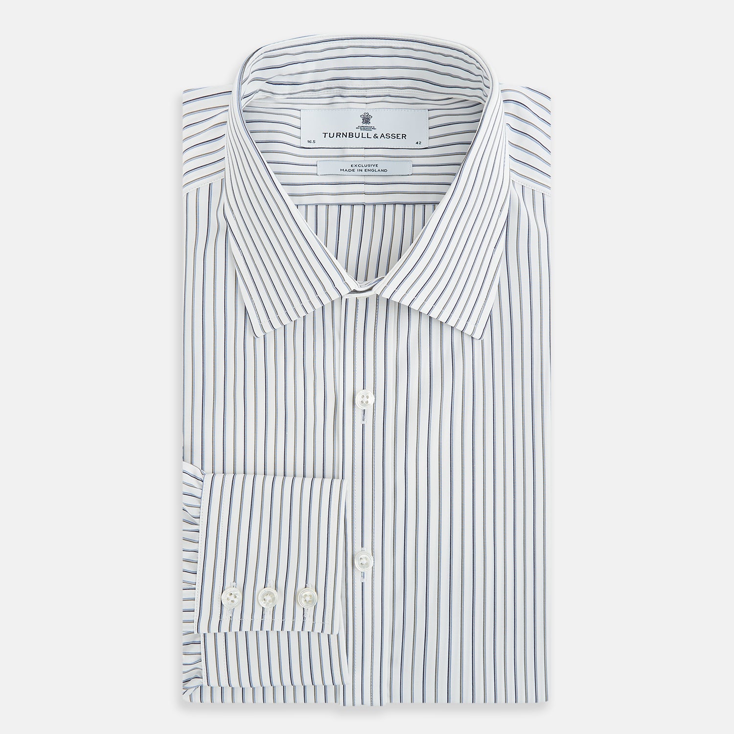 Image 5 of product Brown and Blue Shadow Stripe Mayfair Shirt