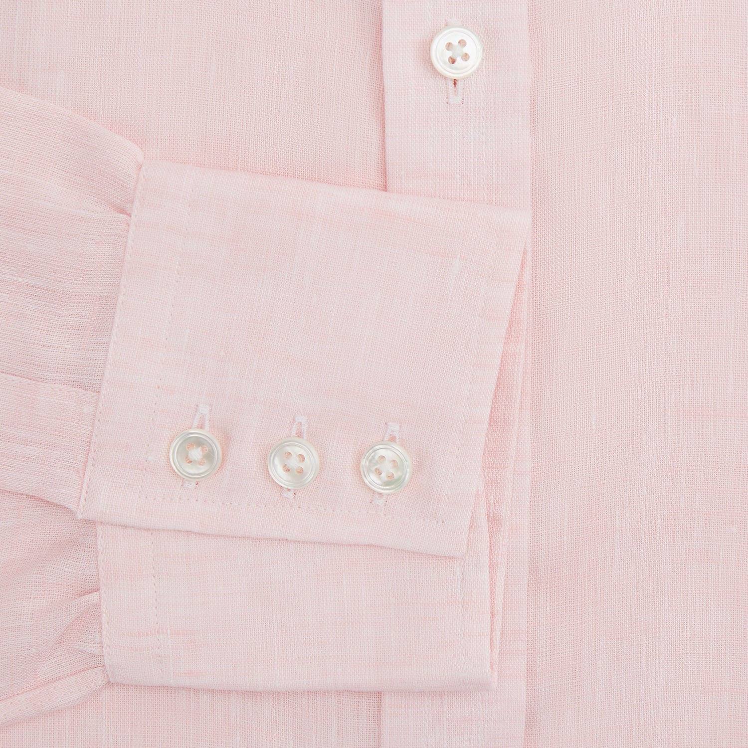 Image 4 of product Pink Linen Shirt with T&A Collar and 3-Button Cuffs