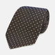 White and Brown Micro Dot Silk Tie