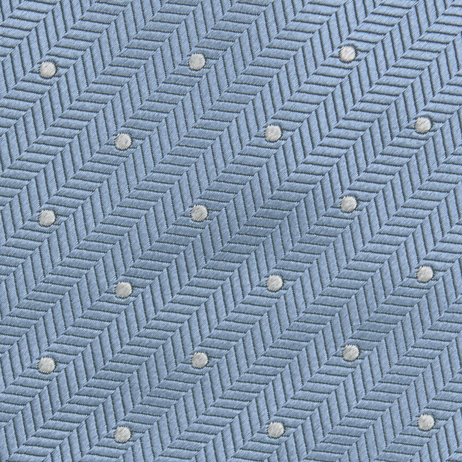 Image 3 of product Ice Blue and White Small Spot Herringbone Silk Tie