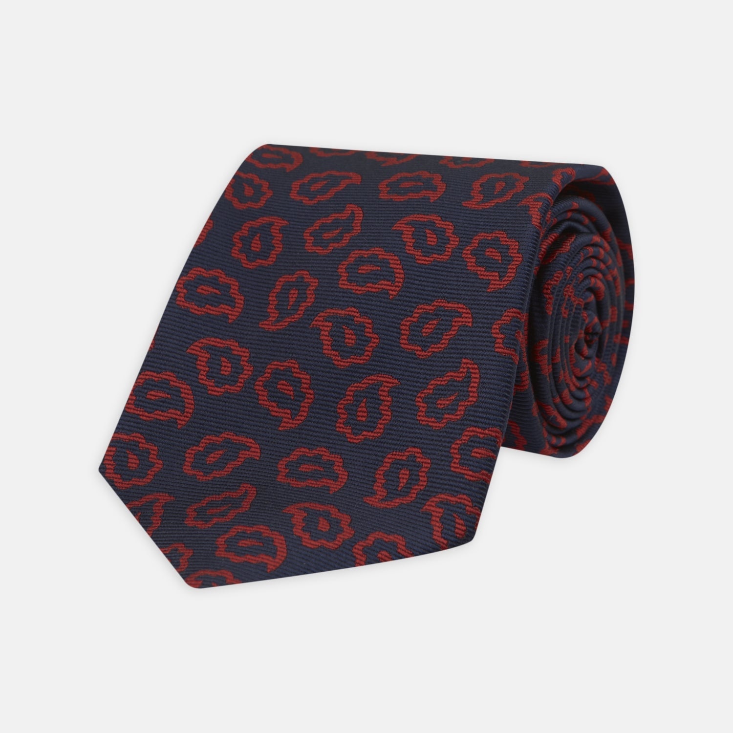 Image 1 of product Navy and Red Petal Paisley Silk Tie