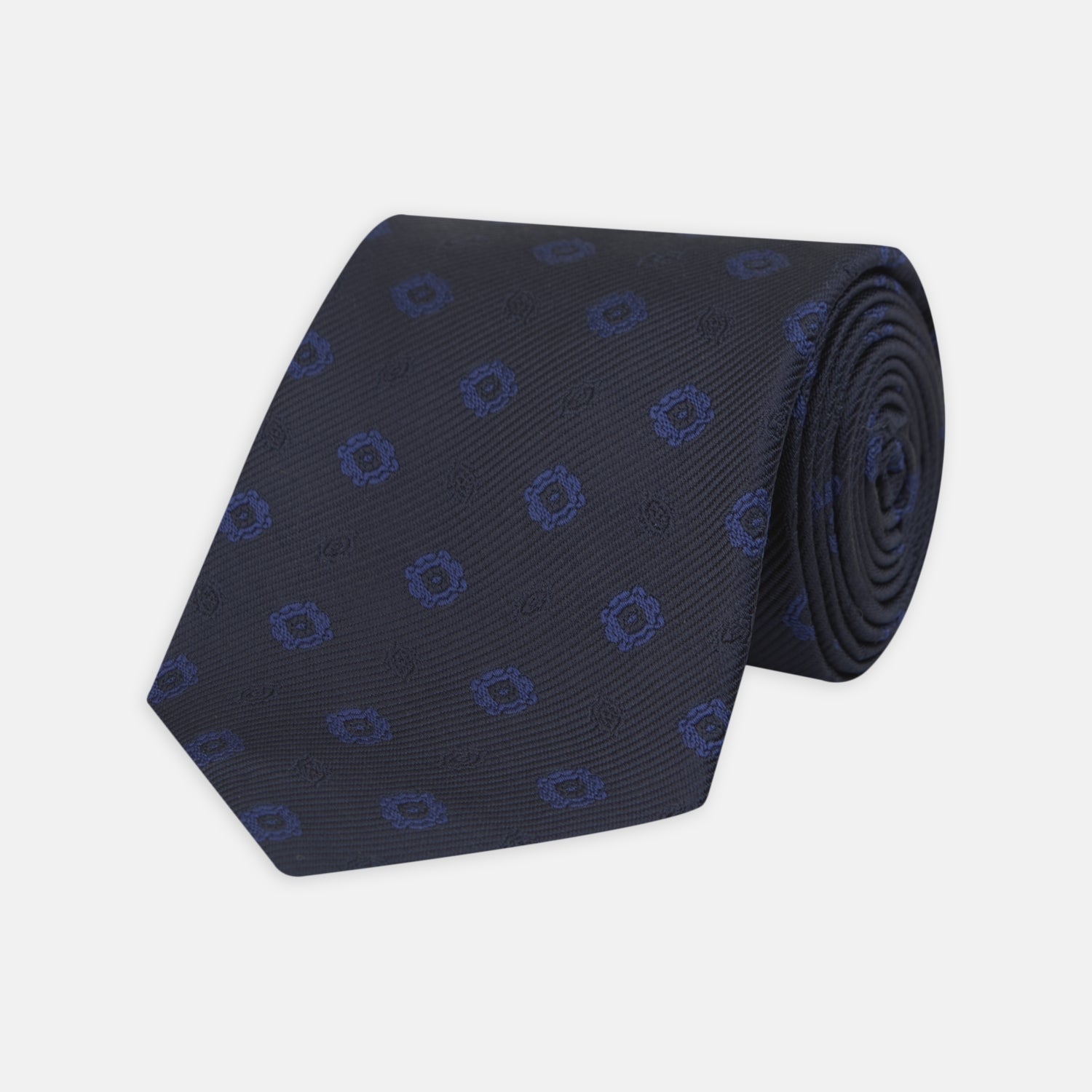 Image 1 of product Navy and Blue Emblem Spot Silk Tie