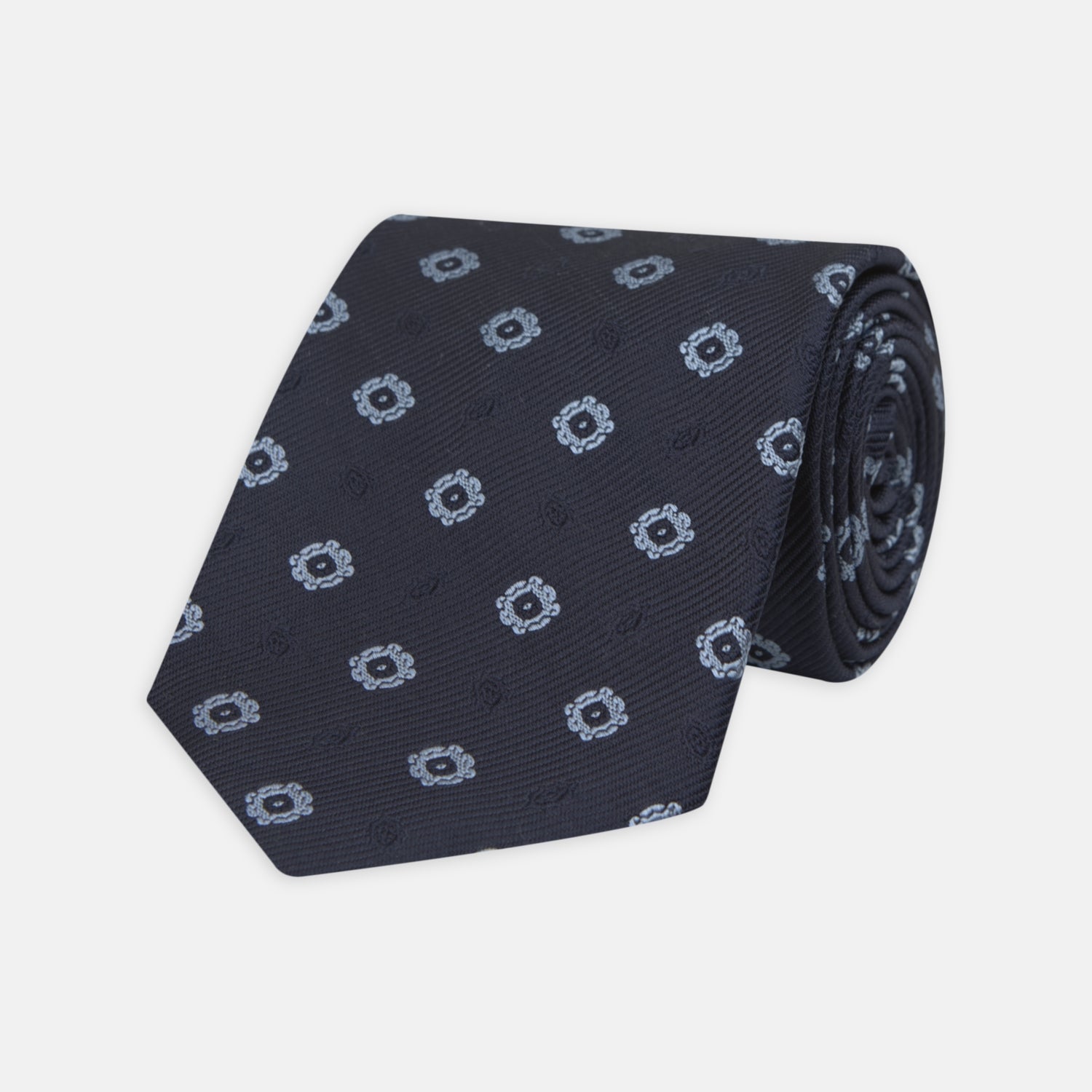 Image 1 of product Navy and Light Blue Emblem Spot Silk Tie