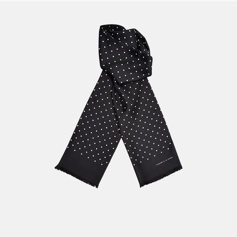 Image 1 of product Black and White Spotted Silk Scarf