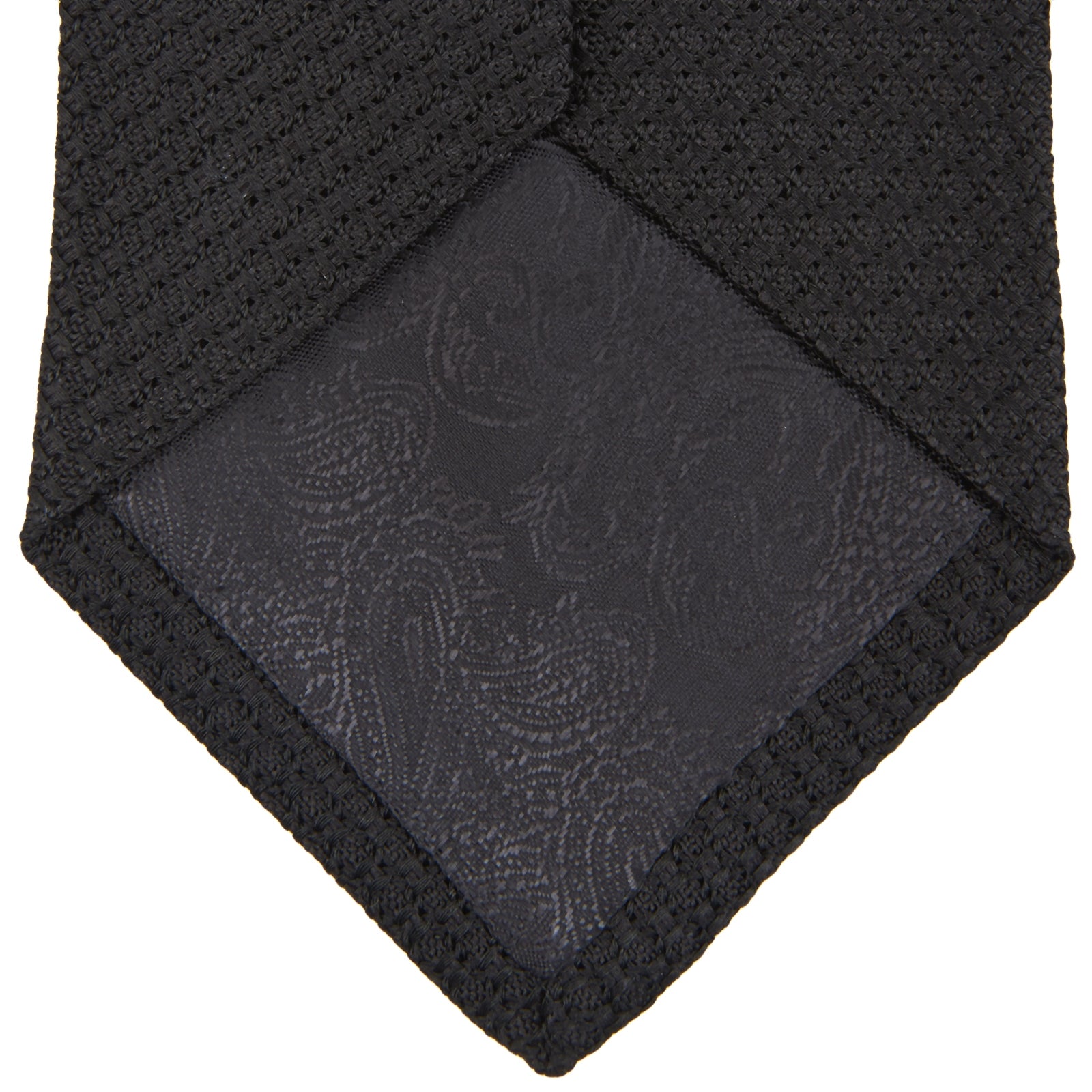 Slim Black Grenadine Silk Tie