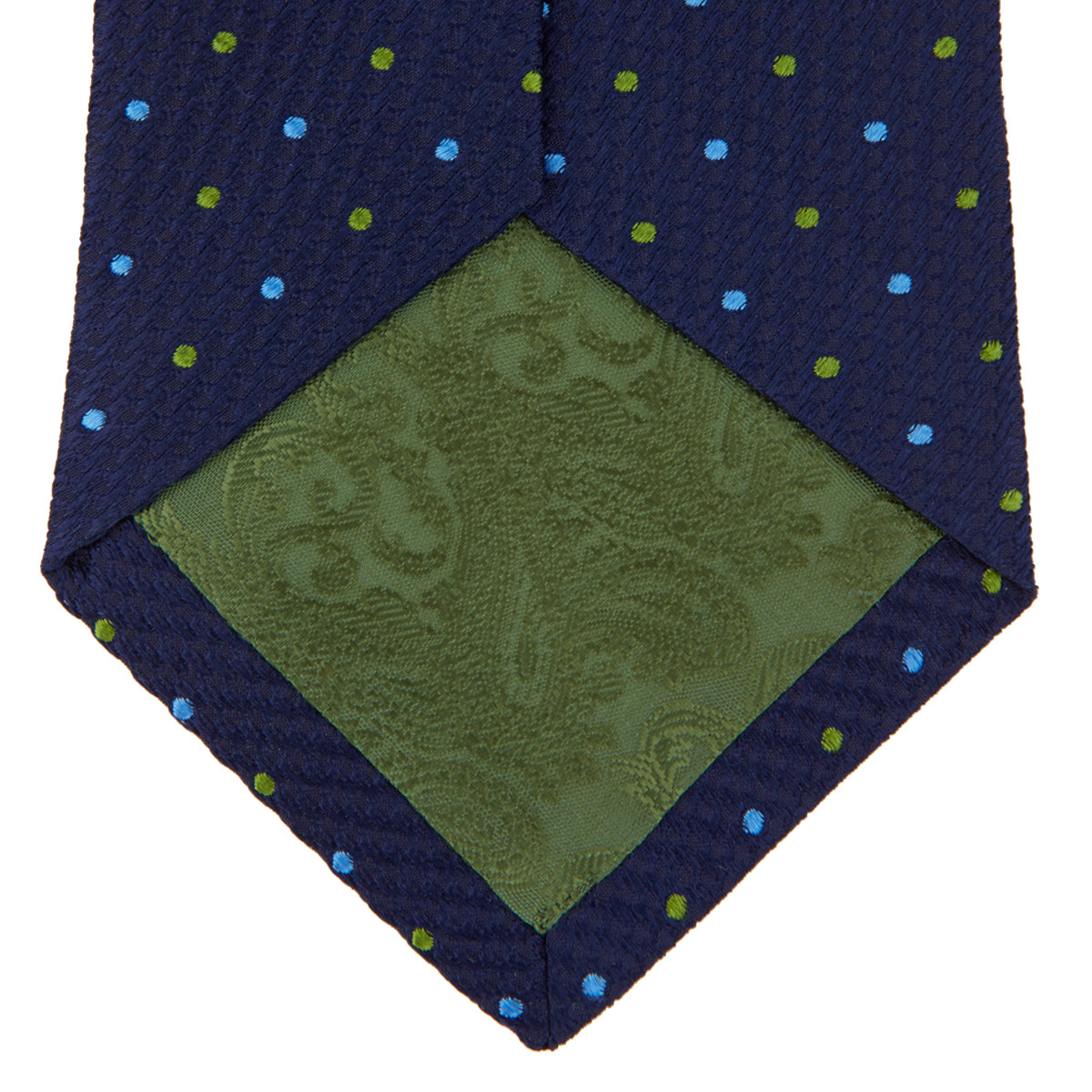 Image 4 of product Navy, Blue & Green Spot Lace Silk Tie
