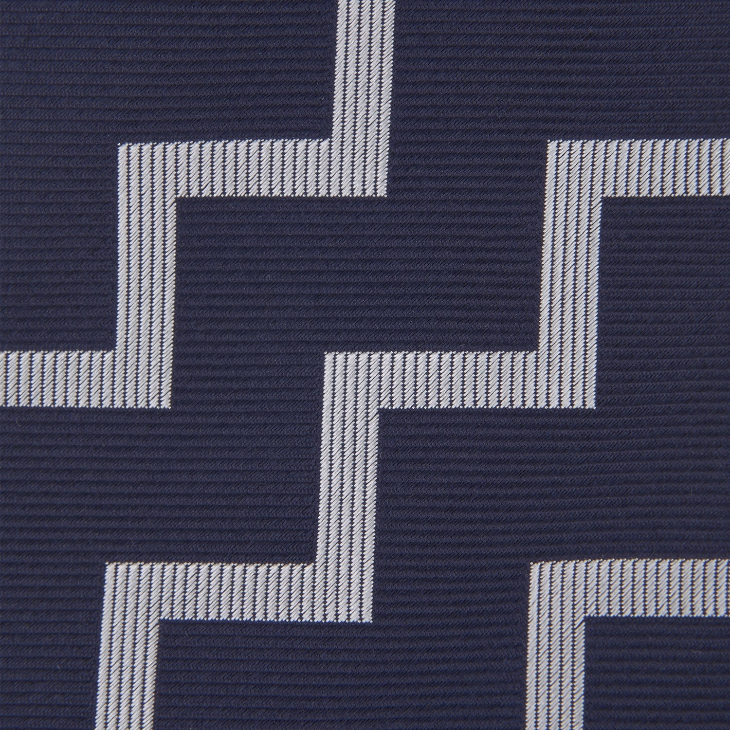 Image 3 of product Navy and White Striped Zigzag Silk Tie