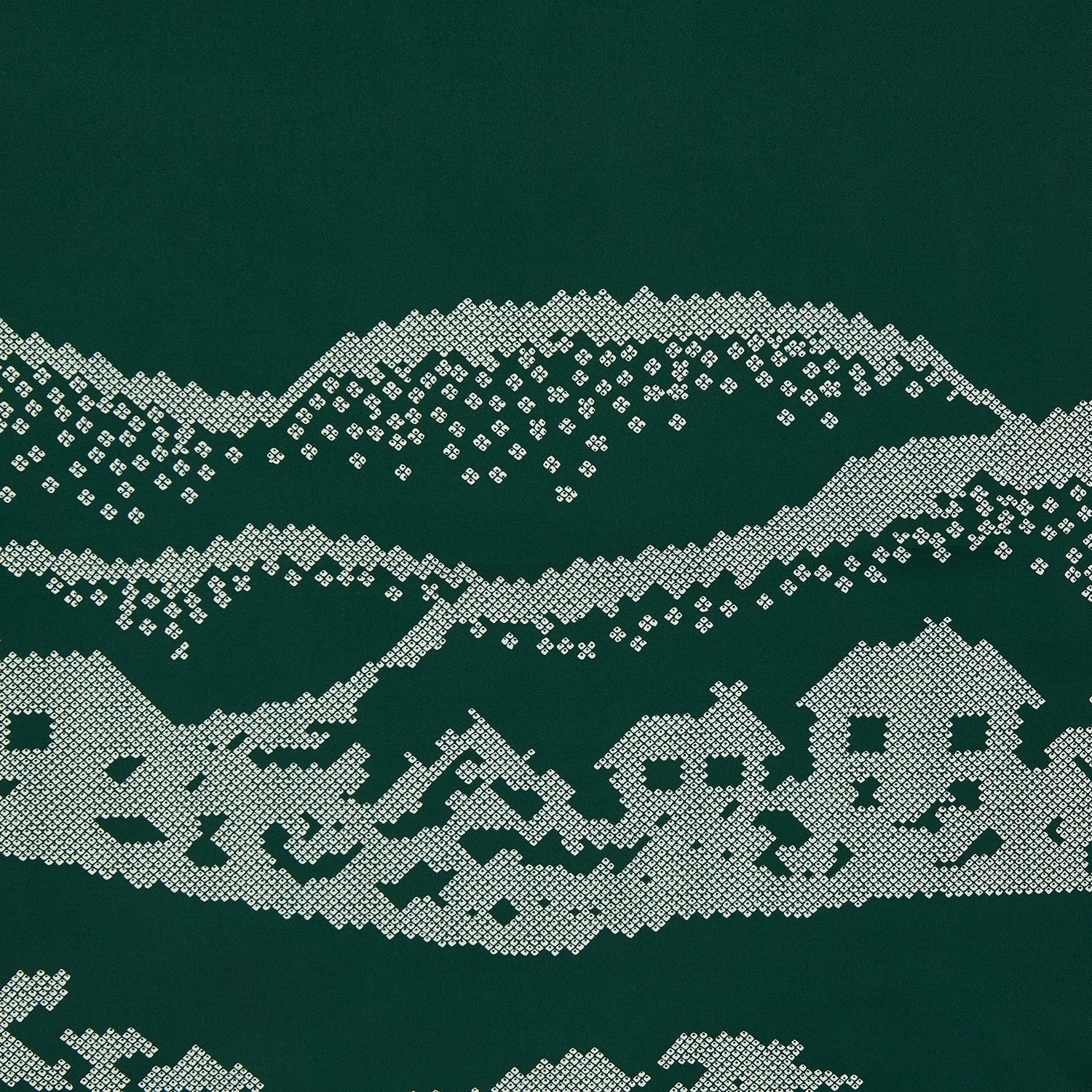 Image 2 of product Green Snowscape Motif Silk Extra Large Scarf