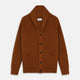 Brown Ainsley Ribbed Shawl Cashmere Cardigan