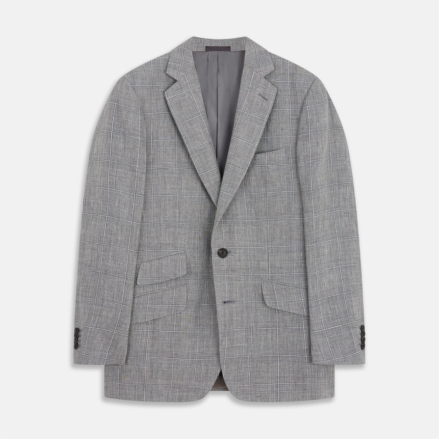 Image 1 of product Grey Multi Check Linen Blend Barrington Blazer