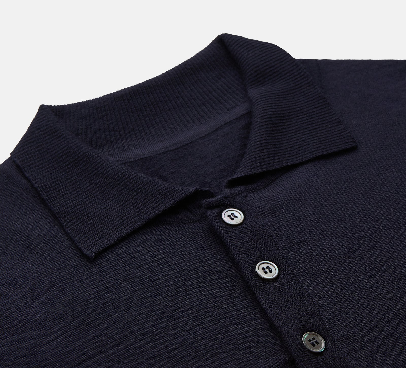 Image 2 of product Navy Merino Wool Cecil Rugby Polo Shirt