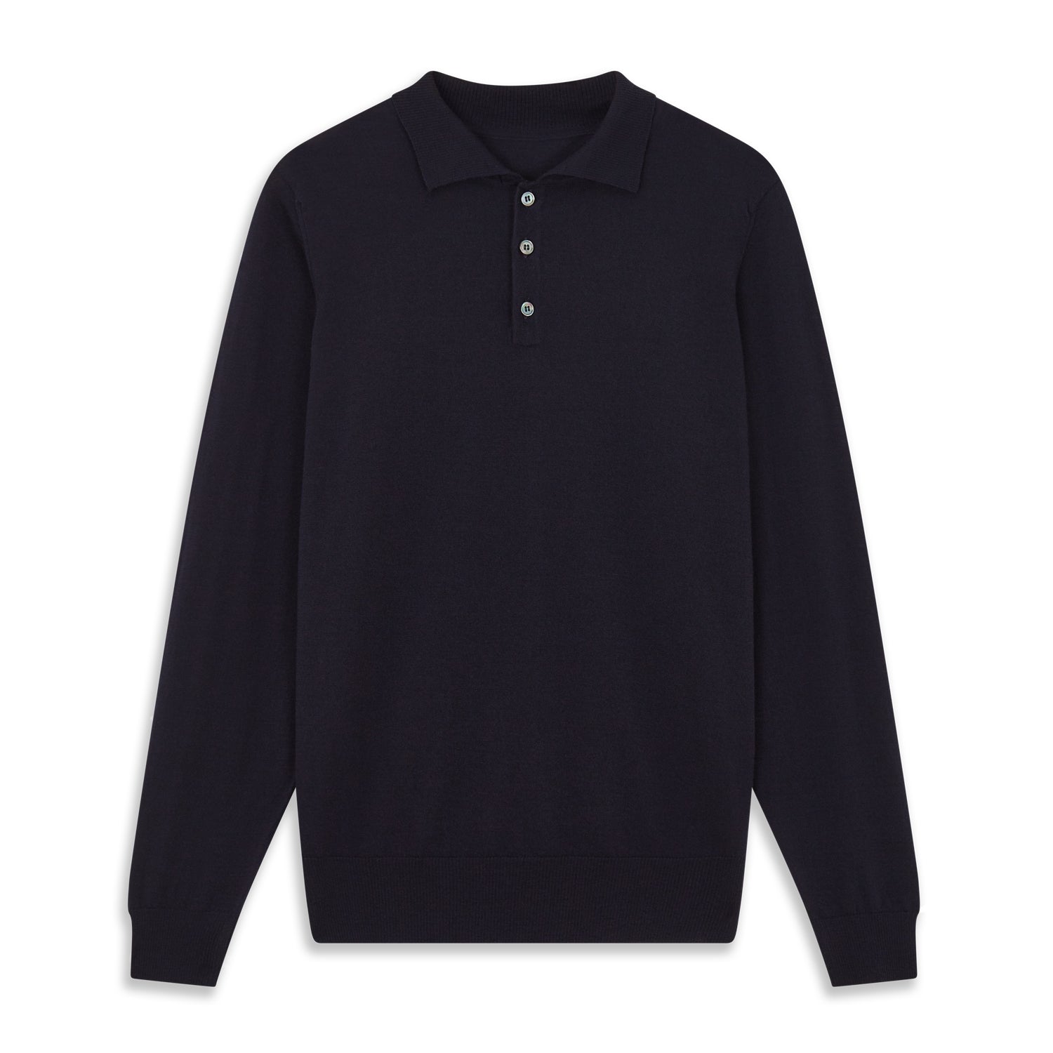 Image 1 of product Navy Merino Wool Cecil Rugby Polo Shirt