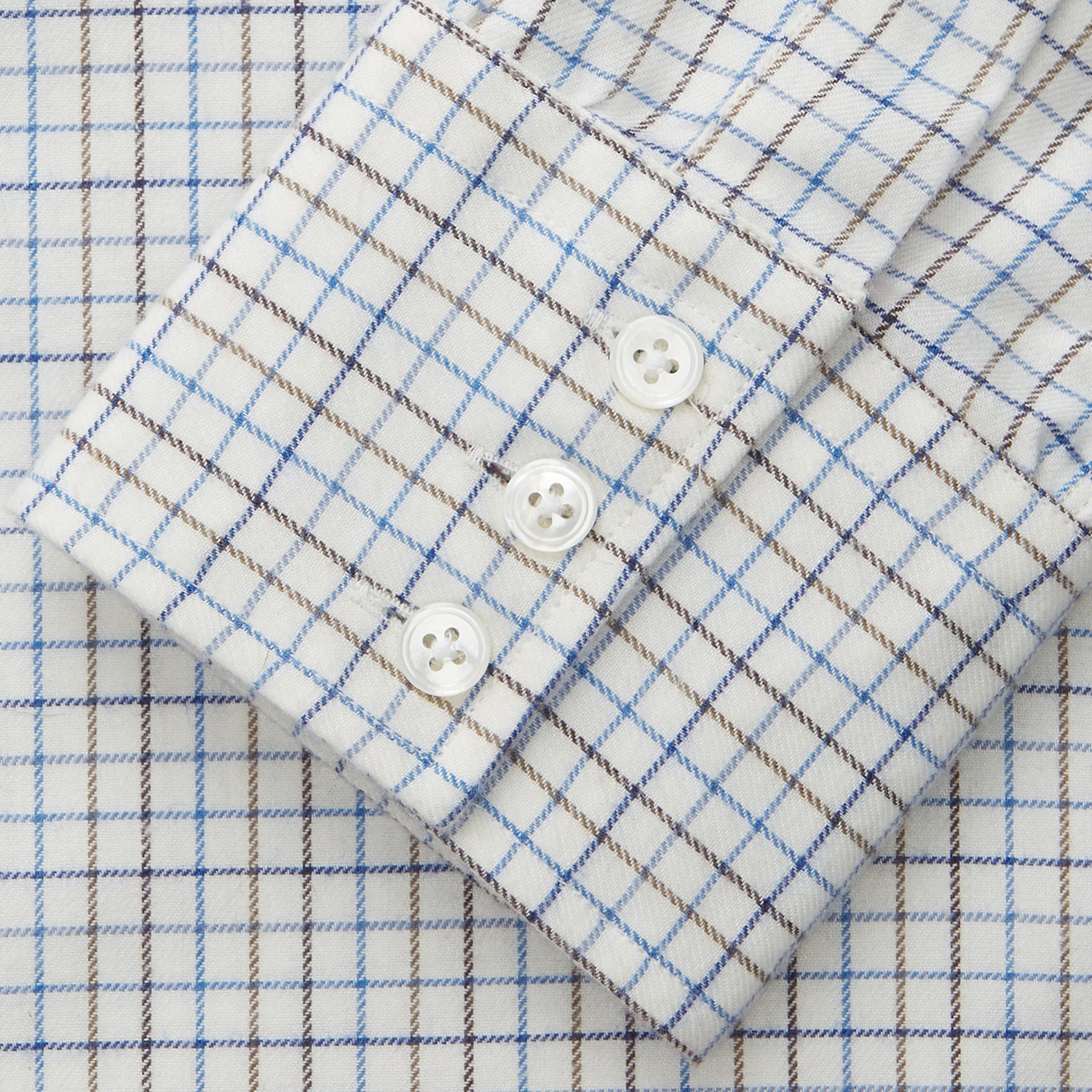Image 2 of product Blue Tattersall Check Cashmerello Regular Fit Mayfair Shirt