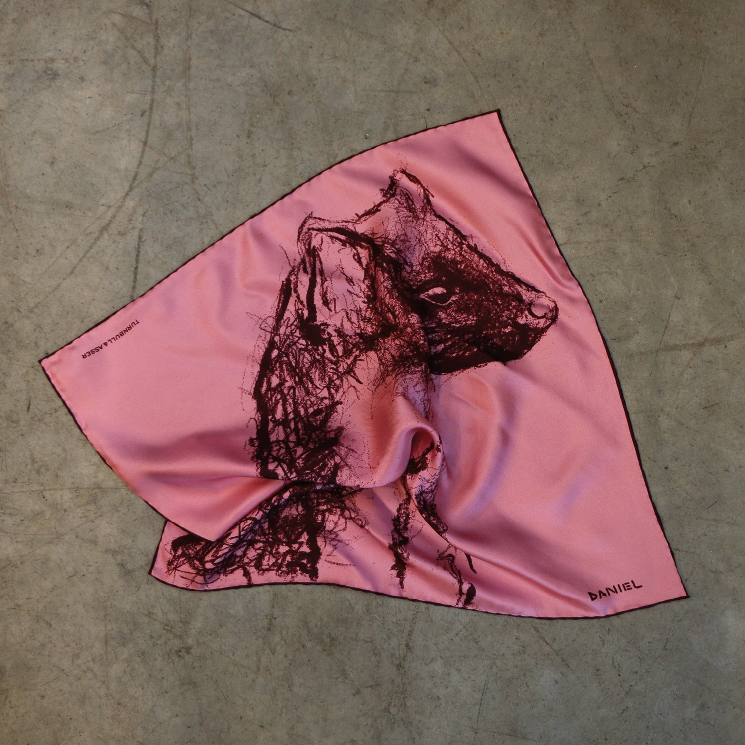 Image 2 of product DANIEL PERKIN PINK PINE MARTIN POCKET SQUARE
