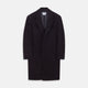 The Turnbull & Asser Navy Cashmere Joseph Overcoat features notched lapels, three front pockets, buttoned cuffs, and a hidden button closure—an essential men’s outerwear piece shown against a plain white background.
