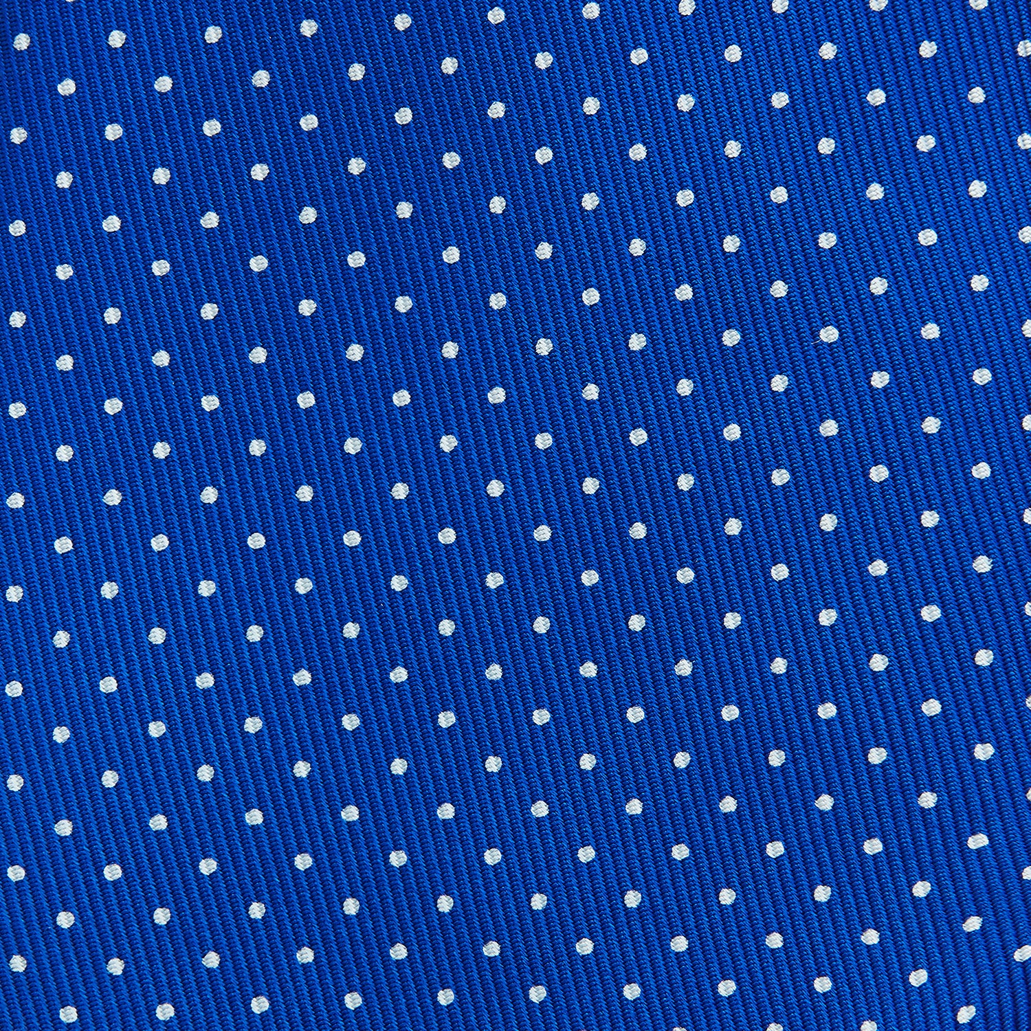 Image 3 of product Long Blue and White Small Spot Printed Silk Tie
