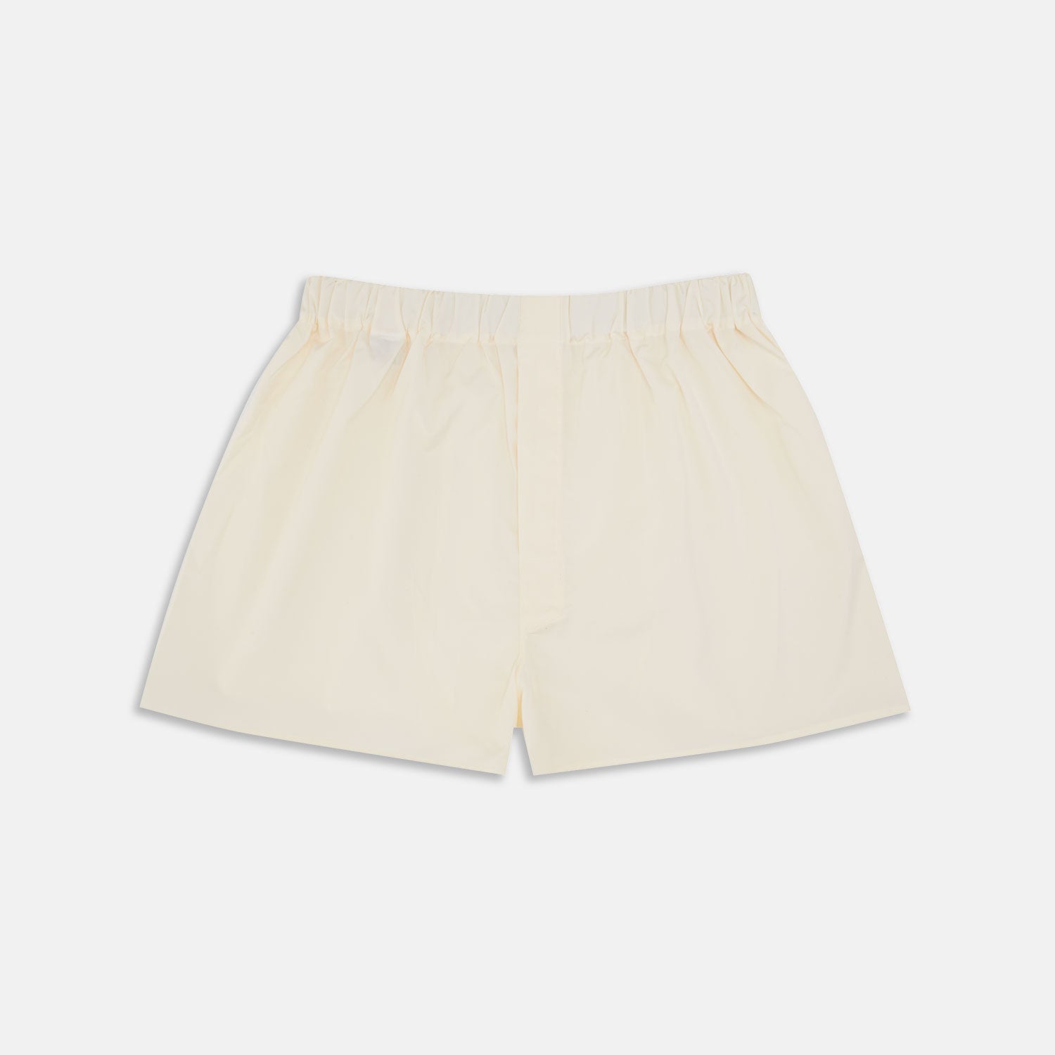 Image 1 of product The Plain Cream Cotton Boxer Shorts by Turnbull & Asser feature an elasticated waistband and are shown flat on a white background.