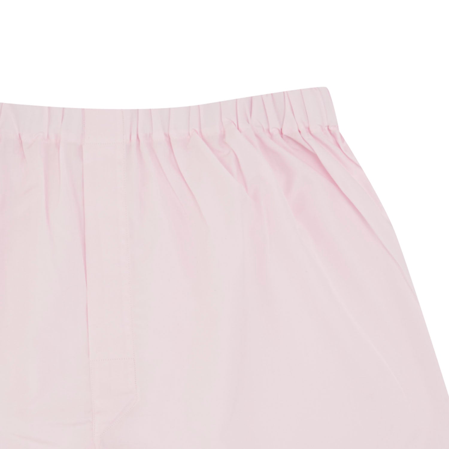 Image 2 of product Turnbull & Asser's Plain Pink Cotton Boxer Shorts feature an elastic waistband and are shown flat on a white background—ideal for those seeking classic men's underwear and everyday comfort.