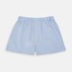 Turnbull & Asser Light Blue End-On-End Cotton Boxer Shorts for men with an elasticated waistband, shown flat on a plain white background.