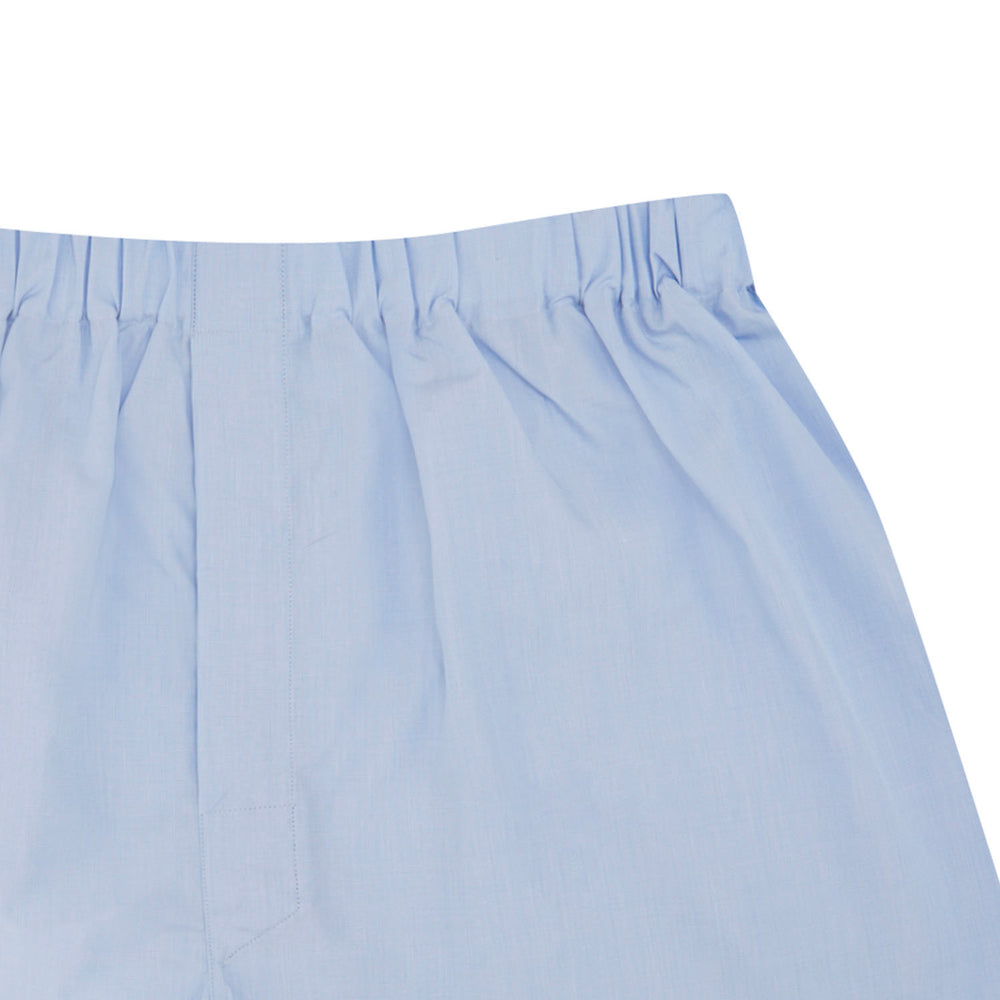 Light Blue End-On-End Cotton Boxer Shorts