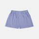 Turnbull & Asser's Mid-Blue Gingham Cotton Boxer Shorts feature an elastic waistband and soft cotton for comfort—luxury men's underwear, shown laid flat on a white background.