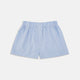 Turnbull & Asser Light Blue Bengal Stripe Cotton Boxer Shorts with an elastic waistband, shown against a plain white background.
