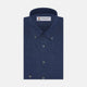 Weekend Fit Navy Linen Shirt with Dorset Collar and 1-Button Cuff