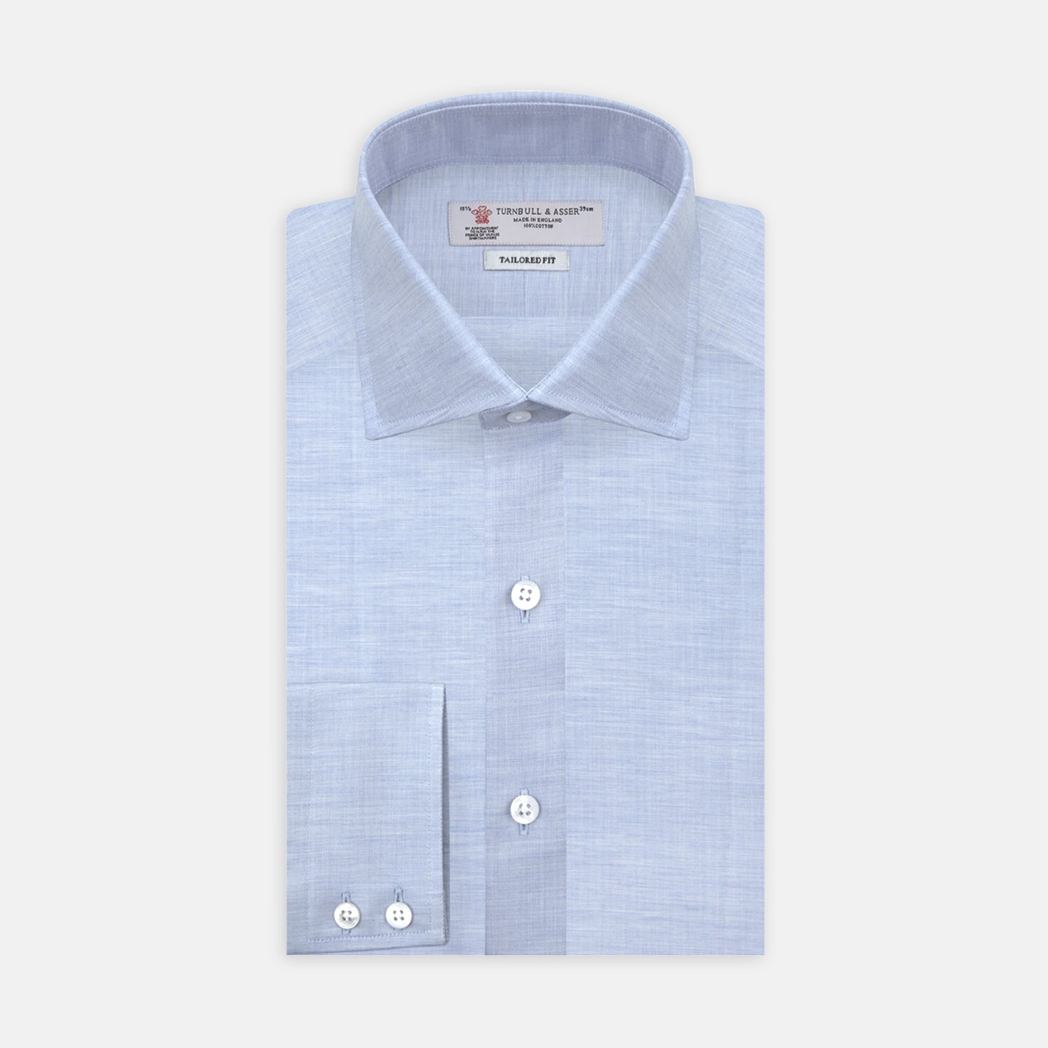 Image 1 of product Esquire Edit Tailored Fit Light Blue Shirt with Kent Collar and 2-Button Cuffs