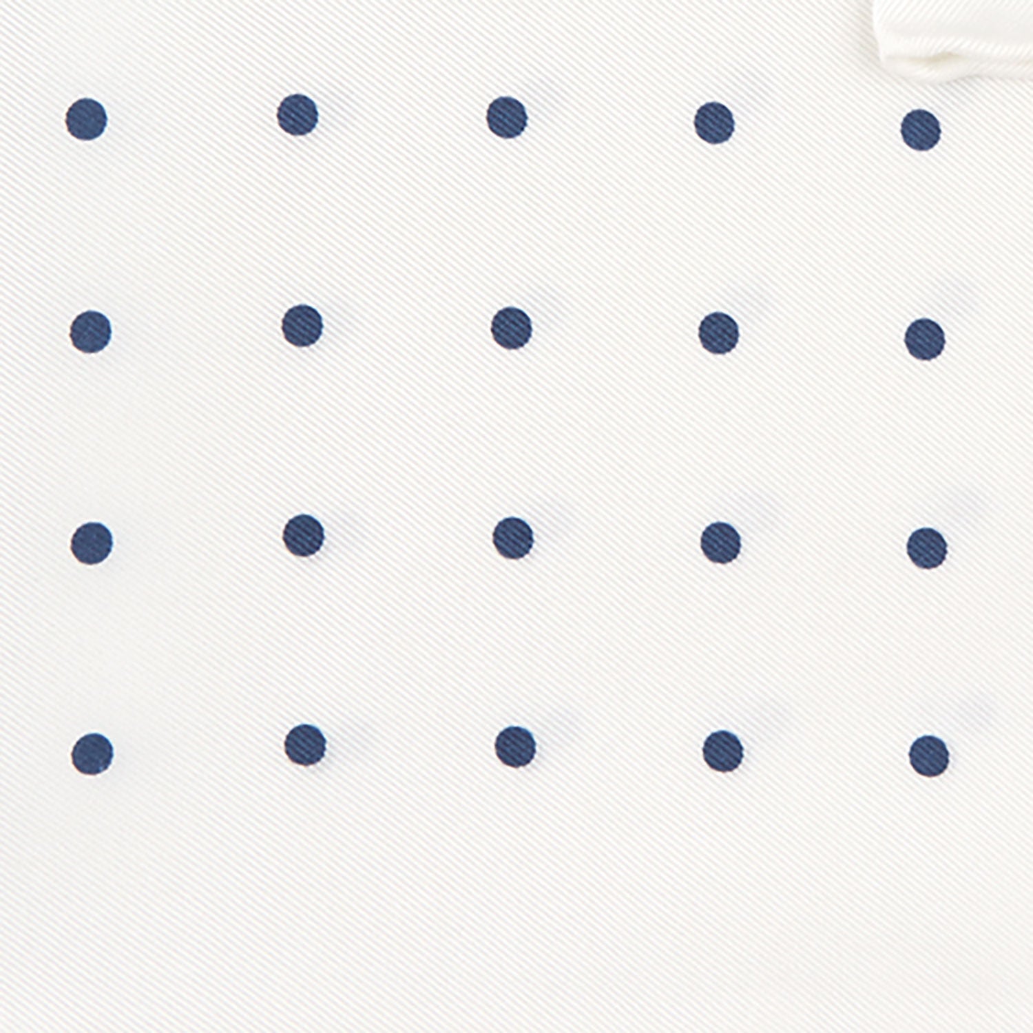 Image 3 of product White and Navy Spot Silk Pocket Square