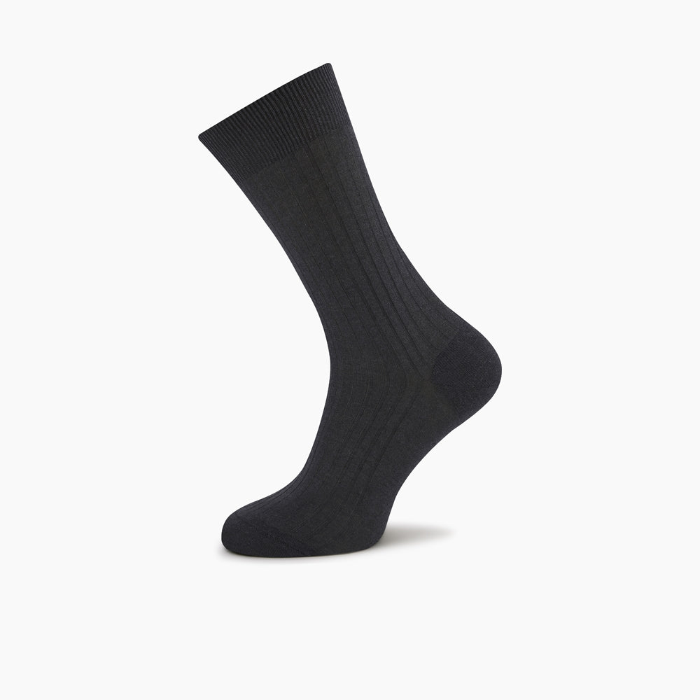 Dark Grey Short Cotton Socks Turnbull And Asser