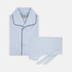 Light Blue Piped Sea Island Quality Cotton Pyjama Set