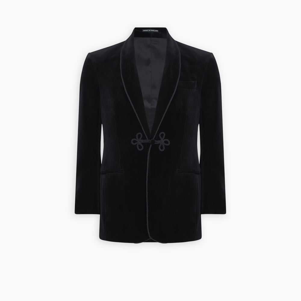 Mens black clearance smoking jacket