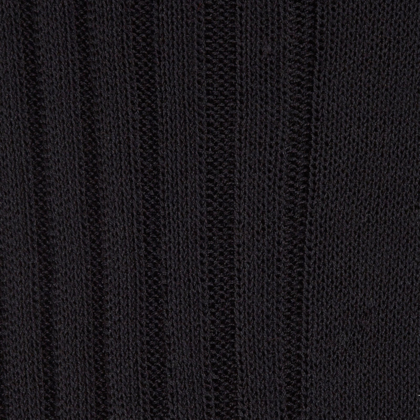 Image 2 of product A single Black Long Cotton Sock by Turnbull & Asser, shown knee-high in black with a subtle ribbed texture, is displayed in a side profile against a plain white background.