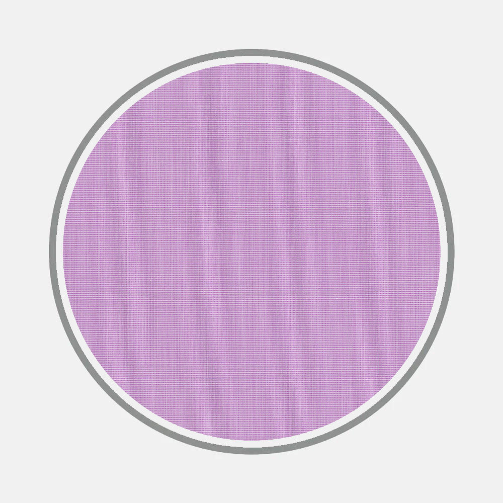 A circular shape with a light purple textured pattern and thin gray border, evoking classic monograms, showcases Turnbull & Asser's Bespoke Fabric 0003 16—ideal inspiration for custom shirt designs—on a plain light gray background.