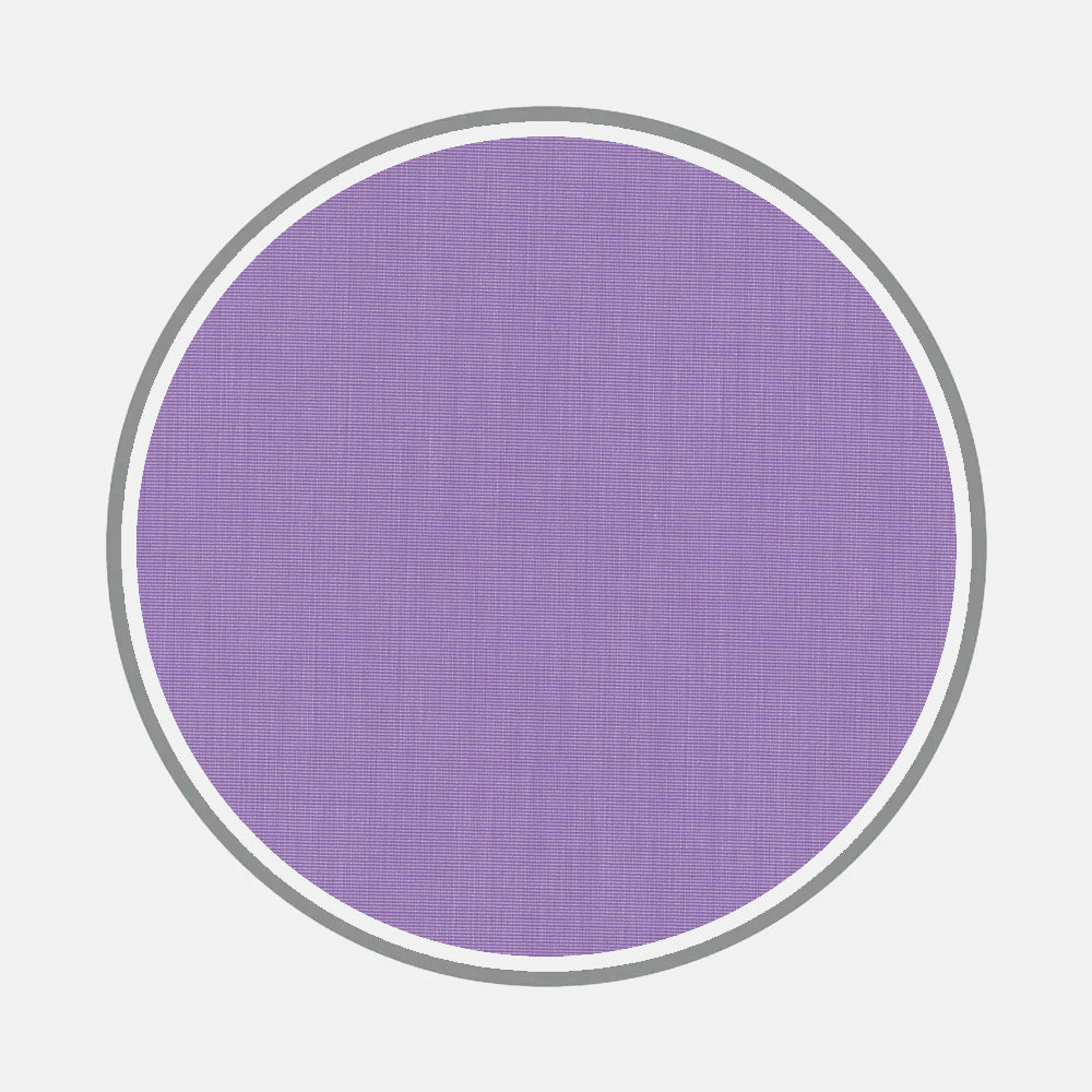 A textured purple circle with a thin white border and thicker gray outer ring on a light gray background from Turnbull & Asser's Bespoke Fabric 0003 38—ideal inspiration for custom shirt monogram styles.