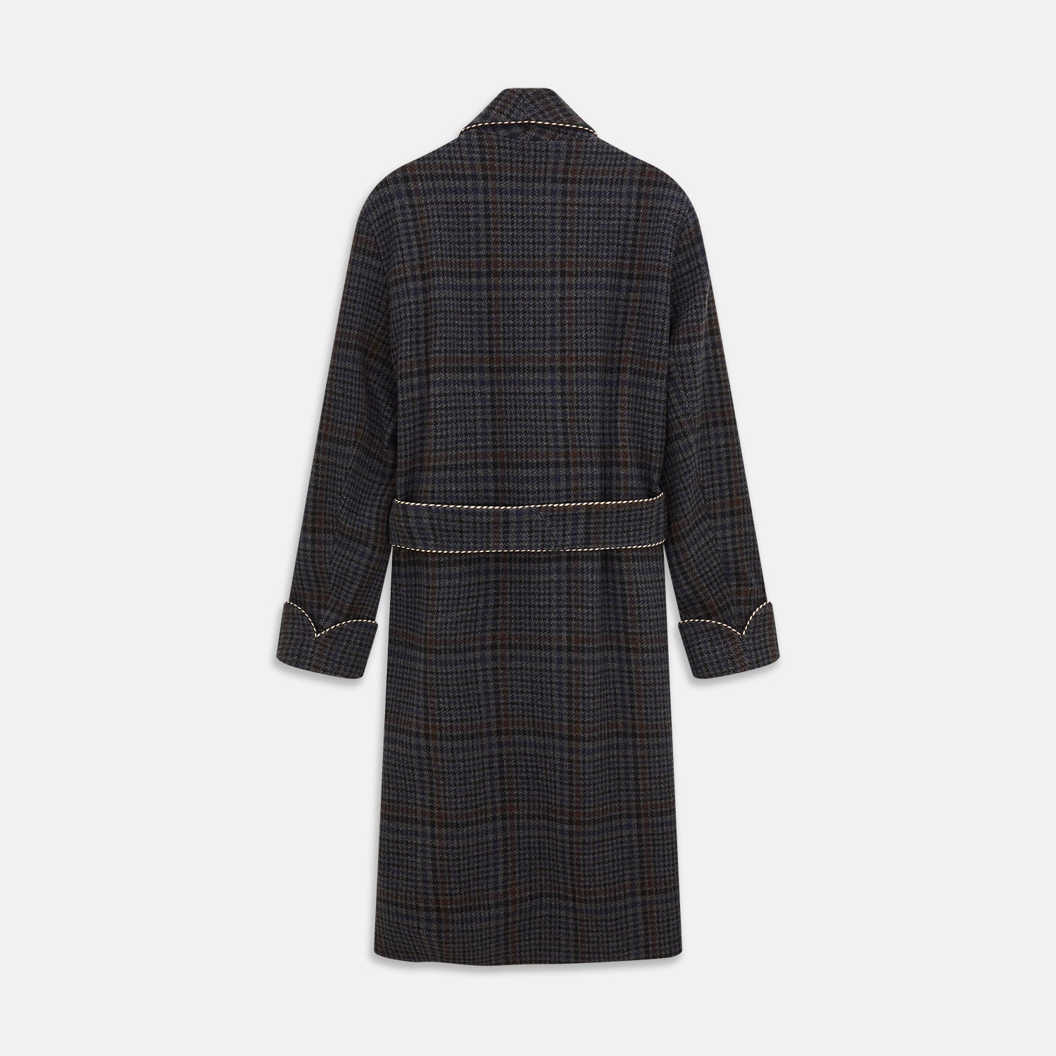 Charcoal Grey Check Wool Pierce Gown