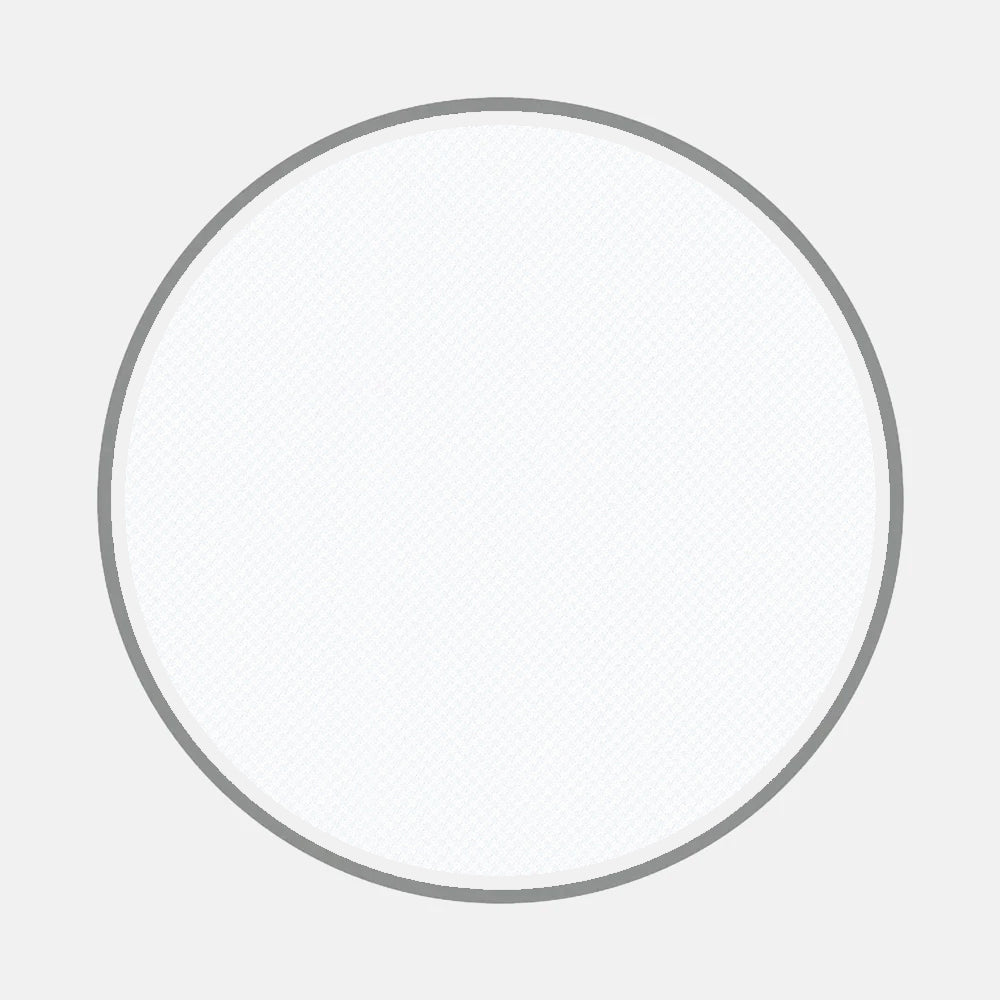 A large, empty white circle with a gray border sits on a light gray background—an inviting blank canvas, ideal for customizing Turnbull & Asser's Bespoke Fabric 0008 01 with your own shirt designs or monogram styles.