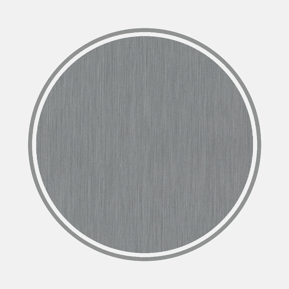Bespoke Fabric 0012 06 by Turnbull & Asser features a gray circle with a subtle vertical line texture and slim white and gray borders, set against a light gray background, evoking refined shirt patterns.