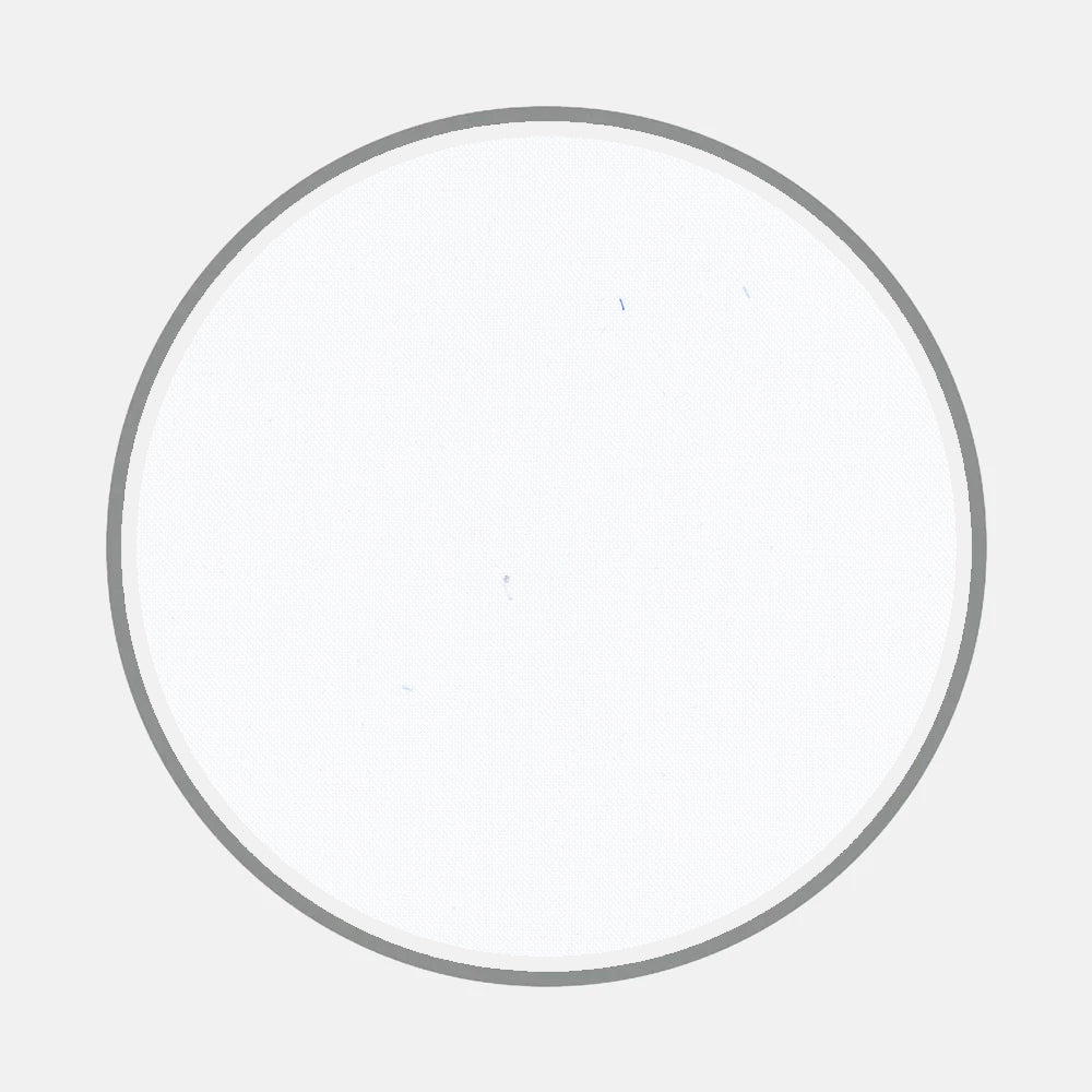 Bespoke Fabric 15 01 by Turnbull & Asser: a plain white circle with a gray border on a light gray background, featuring small, faint blue dots as subtle as monogram styles on bespoke shirts.