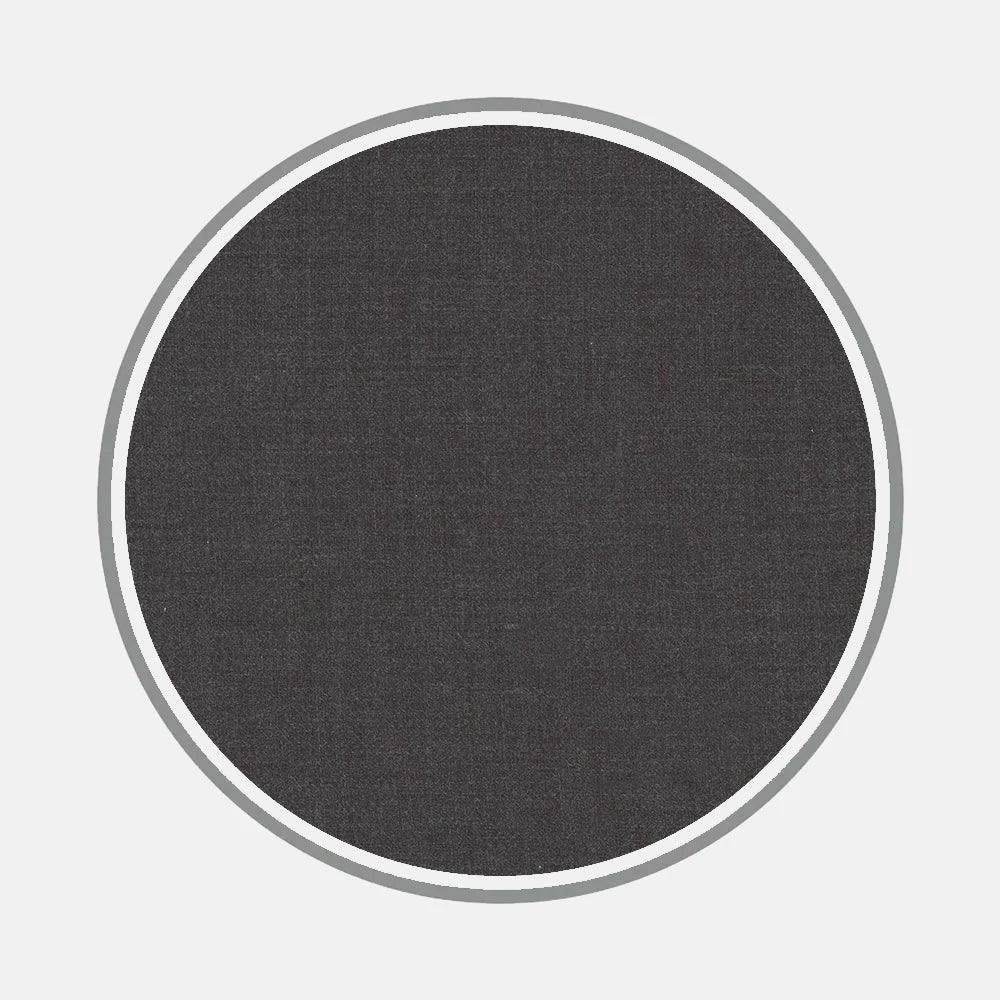 Bespoke Fabric 0030 03 by Turnbull & Asser features a dark gray, fabric-textured circle with white and gray rings on a light gray background—ideal for showcasing custom shirt designs or stylish monograms.