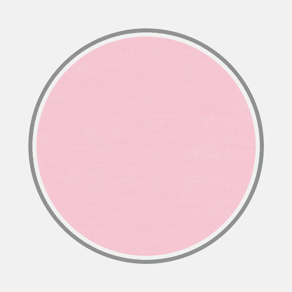 A large, solid pink circle on a light gray background with fine white and gray borders—Bespoke Fabric 0056 16 by Turnbull & Asser—ideal inspiration for custom shirts or exploring unique monogram designs.