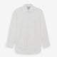 White Pleated Cotton Dress Shirt with T&A Collar and Double Cuffs