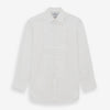 White Pleated Cotton Dress Shirt with T&A Collar and Double Cuffs