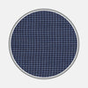 View 1 of product Close-up of Turnbull & Asser's BESPOKE FABRIC 0093 30, highlighting a blue and navy houndstooth weave for bespoke shirts, shown within a circular frame on a light gray background.