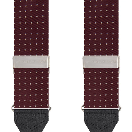 Burgundy Small Spot Adjustable Silk Braces Image 1