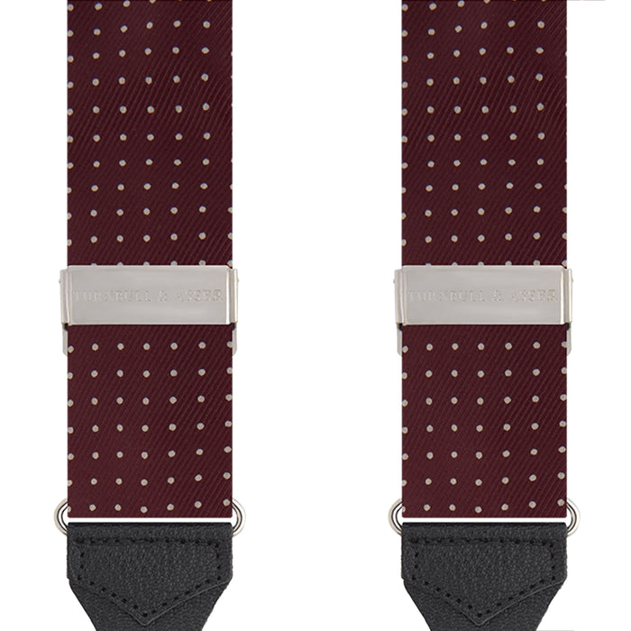 Burgundy Small Spot Adjustable Silk Braces Image 1